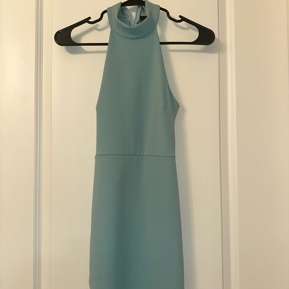 Elegant Sleeveless Blue Dress